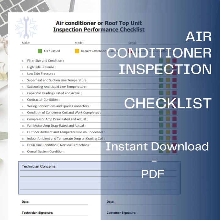 Air HVAC Inspection Checklist, Hvac Checklist, Air Conditioning ...